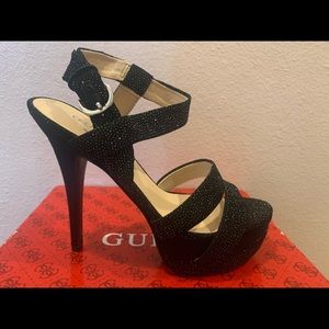 Guess Geary strappy black heels